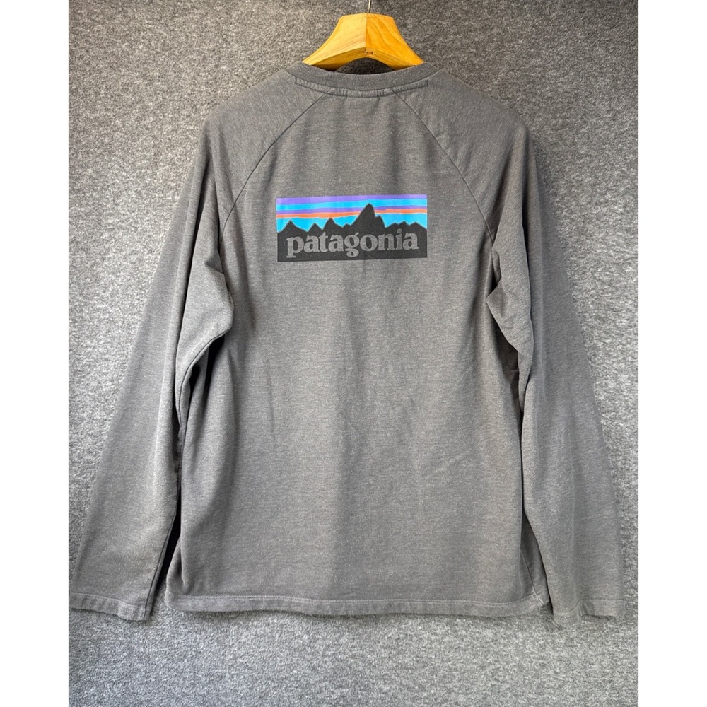 Patagonia P-6 Logo Sweatshirt Mens XL Grey Lightweight Crew Organic Cotton 39550